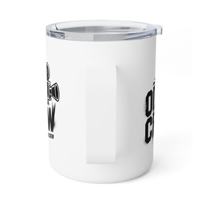Insulated Coffee Mug — Retro Film Camera 'Cine Crew' 10oz Travel Tumbler
